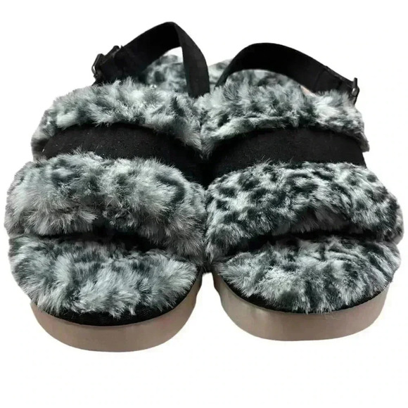 Koolaburra by Ugg Fuzz'd Out Womens 9 Fuax Fur Cheetah Slingback Sandals Multi - Picture 2 of 8